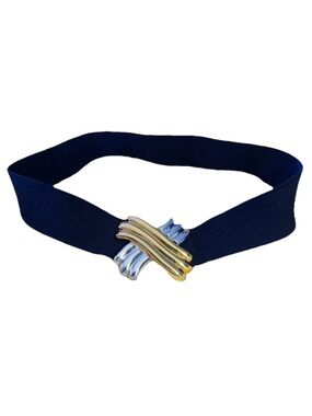 Day Lor Stretch Belt M/L Retro 80s X Buckle Will Fit Waist 30 Inch Up To 32 Inch